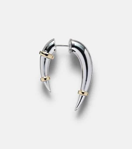 Rainbow K Horn 14kt white gold single earring 1