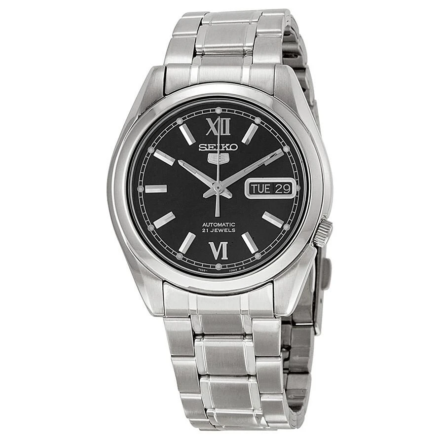 Seiko Black Dial Stainless Steel Men's Watch SNKL55 1