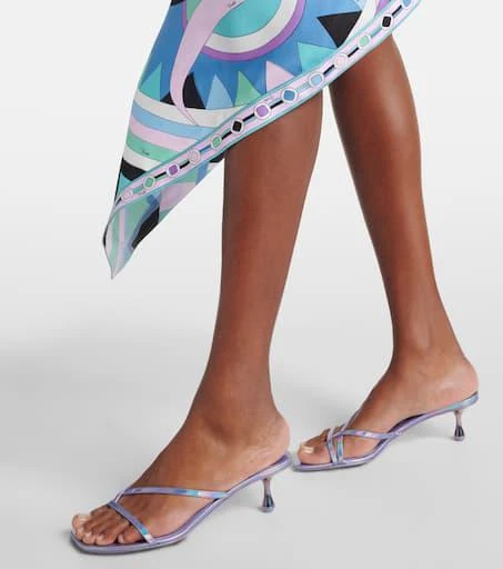 Jimmy Choo Etana 50 metallic leather mules 4