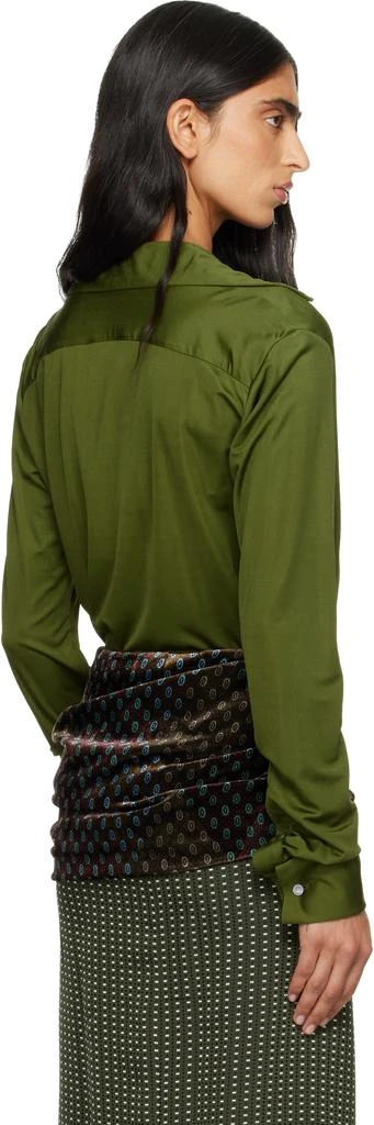 Dries Van Noten Green Satin Shirt 3