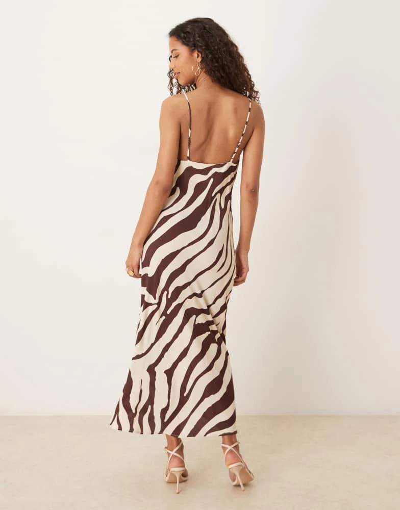 Mango Mango chiffon slip dress in brown zebra print Dresses
