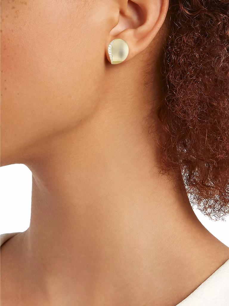 Tamara Comolli Wave 18K Yellow Gold & Pavé Diamond Stud Earrings