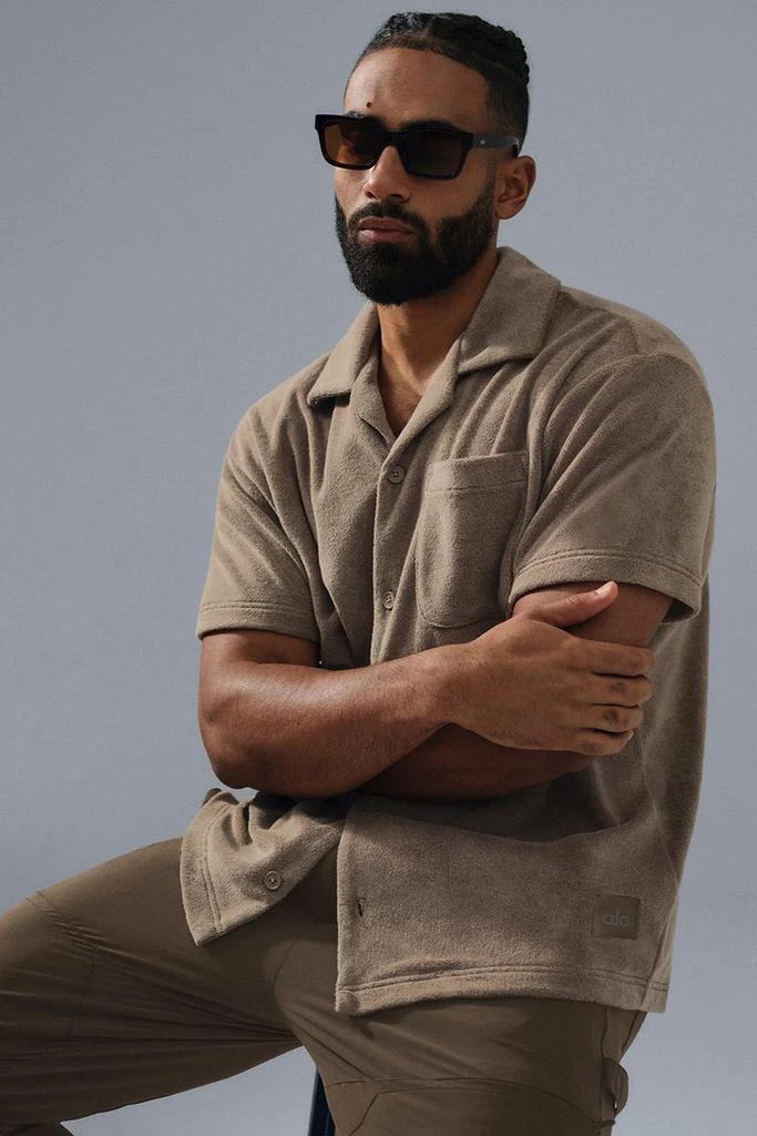 Alo Coastal Terry Button Up - Gravel 4