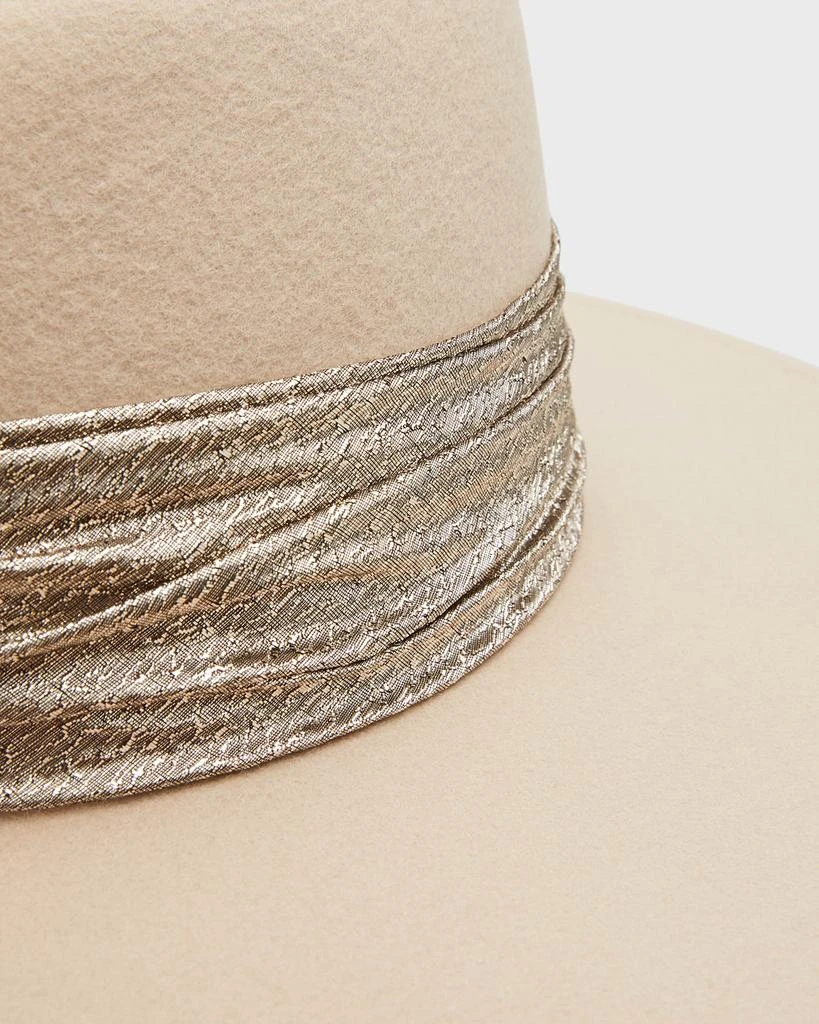 Eugenia Kim Harlowe Wool Fedora Hat w/ Metallic Ruched Band 2
