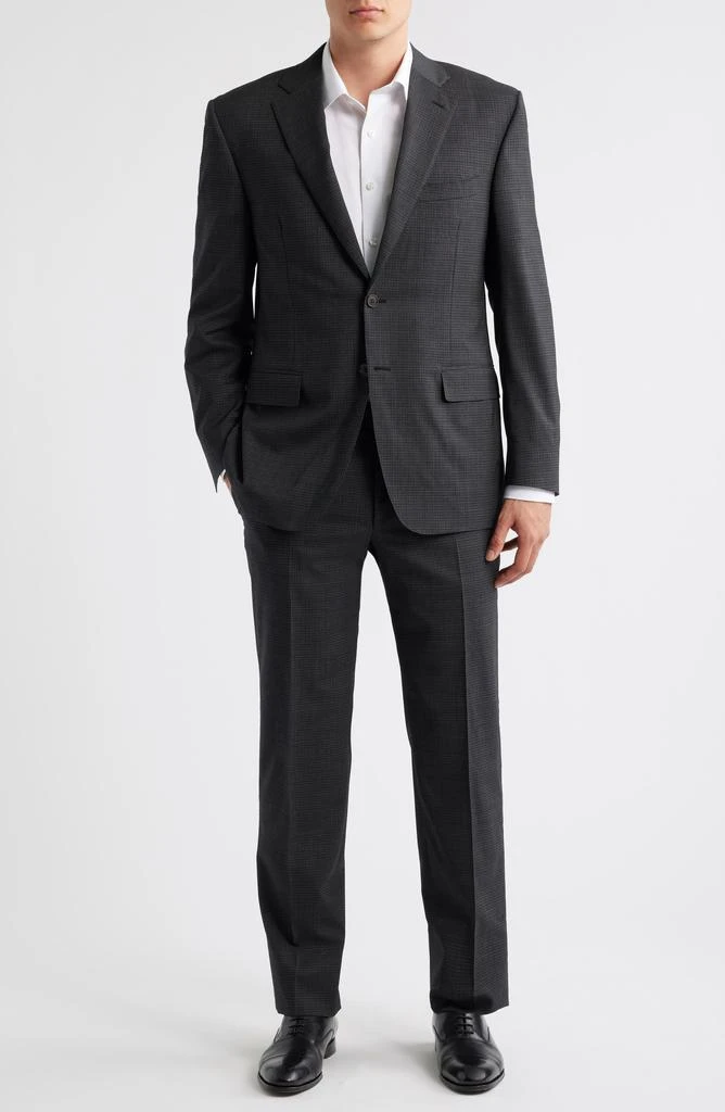 Canali Siena Regular Fit Check Stretch Wool Suit