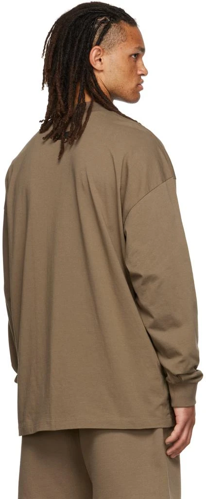 Fear of God ESSENTIALS Brown Flocked Long Sleeve T-Shirt 3