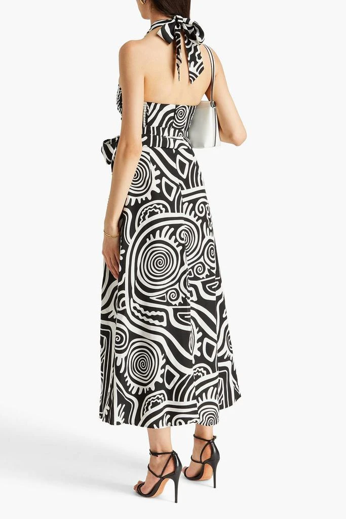 Mara Hoffman Paula two-tone printed TENCEL™ and linen-blend midi wrap dress 3