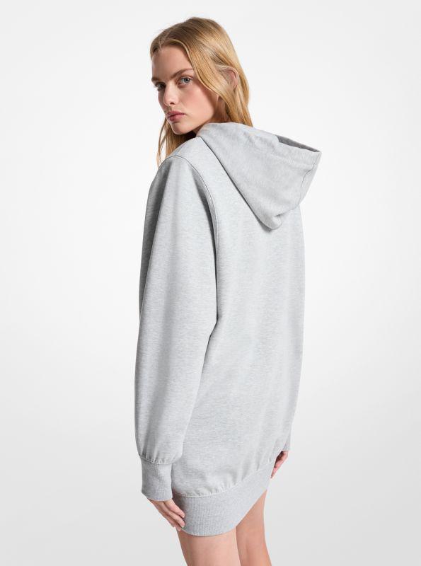 undefined Shoulder Pad Cotton Blend Hoodie Dress