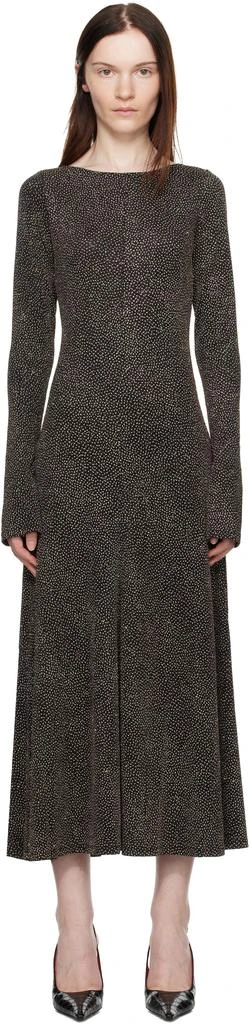Beaufille Black & Gold Baes Open Back Maxi Dress 1