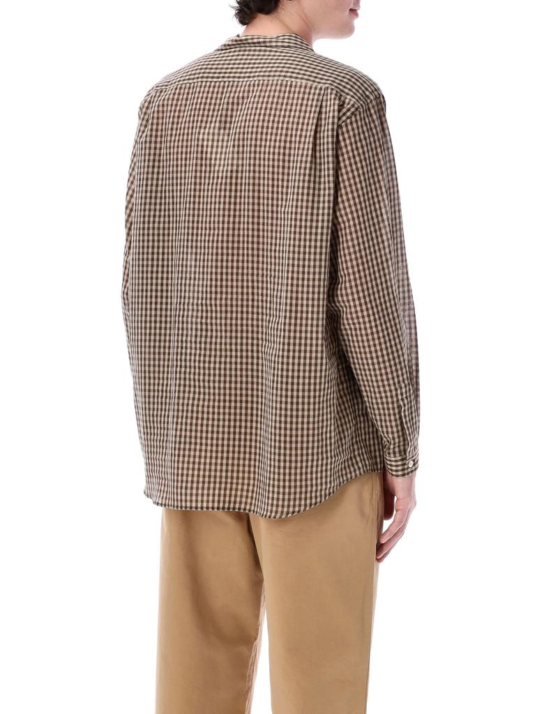 トップス auralee AIRY LIGHT COTTON CHECK SHIRT 3 Auralee Airy Light Cotton Check Shirt in Brown Gingham