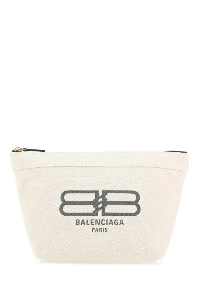 Balenciaga Balenciaga Logo Printed Zipped Clutch Bag 1