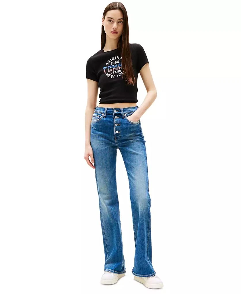 Tommy Jeans Women's Slim-Fit Ribbed Americana Graphic T-Shirt 2
