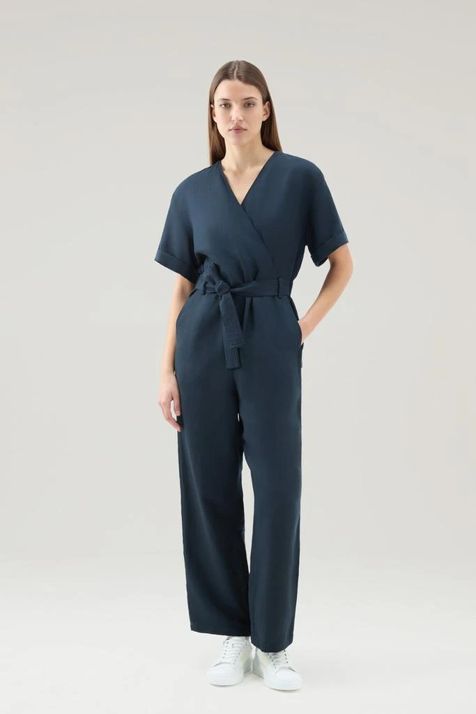 WOOLRICH Jumpsuit in a Linen Blend - Women - Green 1