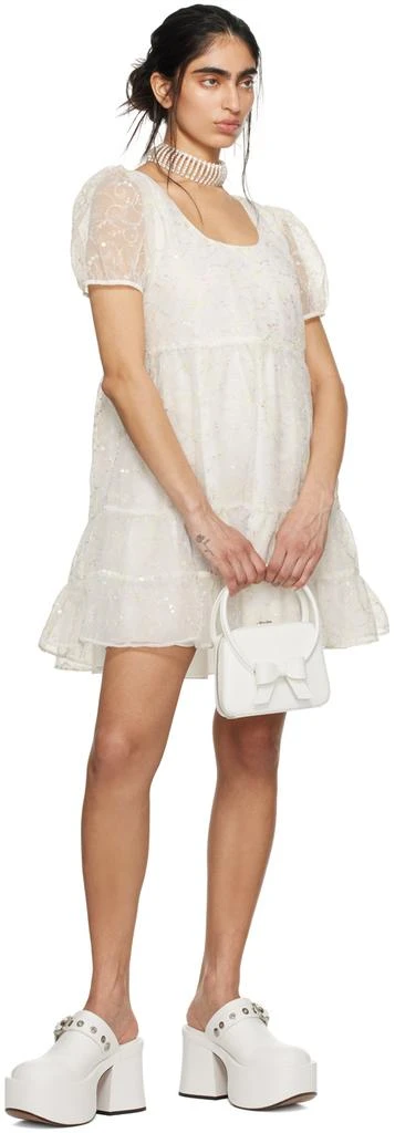 Anna Sui SSENSE Exclusive White Gathered Minidress 5