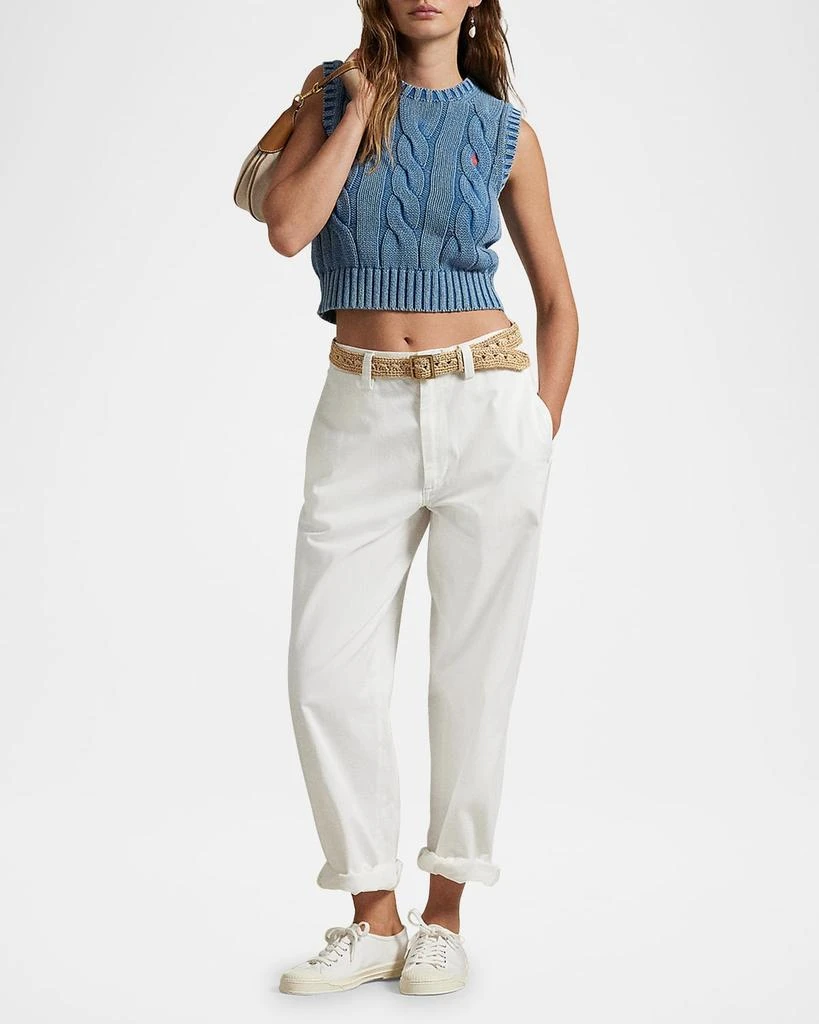 Ralph Lauren Cable-Knit Cotton Cropped Sweater Vest 2