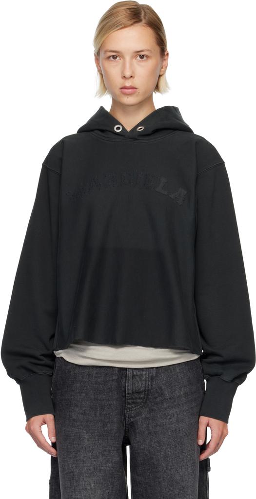 MAISON MARGIELA Black Distorted Logo Hoodie - Hoodies - Compare