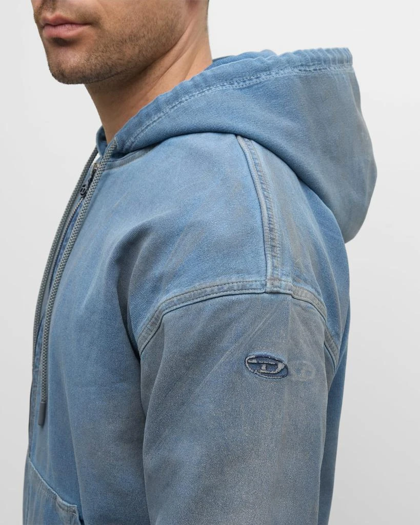 Diesel Men's Track Denim Zip Hoodie 7