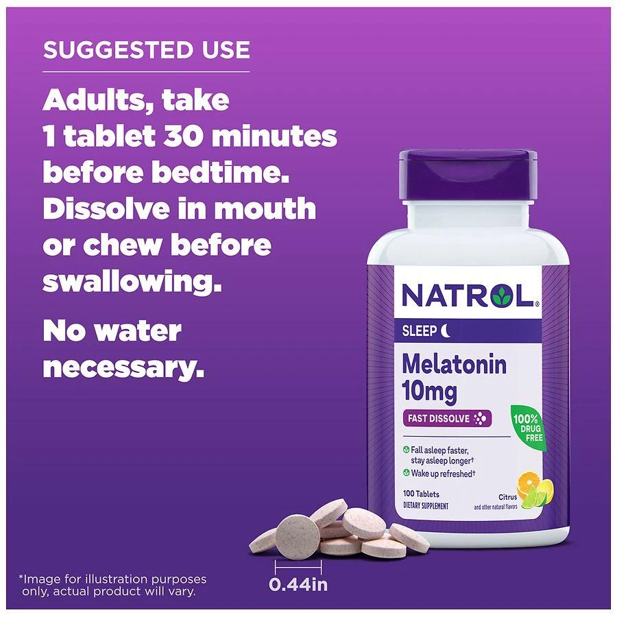 Natrol Melatonin 10 mg Maximum Strength Fast Dissolve Tablets Citrus 7