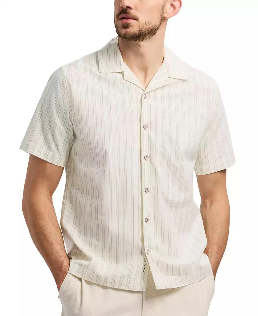 BUFFALO David Bitton Men's Salaman Short Sleeve Striped Button-Front Camp Shirt 4
