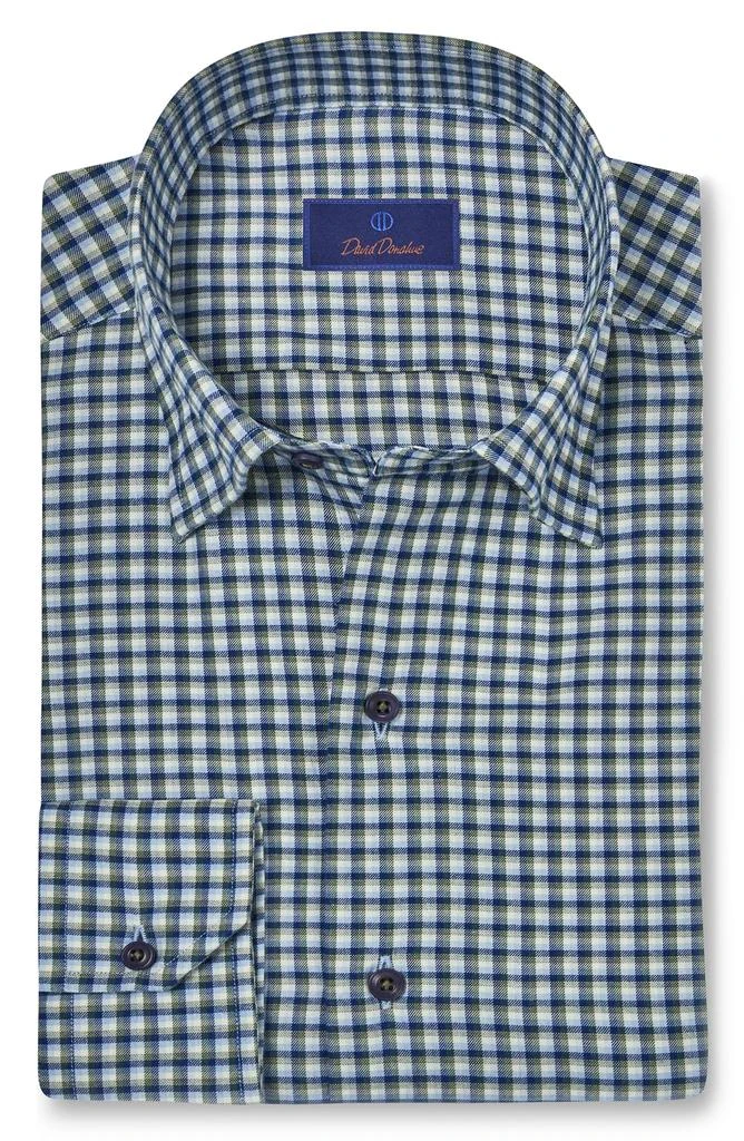 David Donahue Grid Cotton Sport Shirt 1