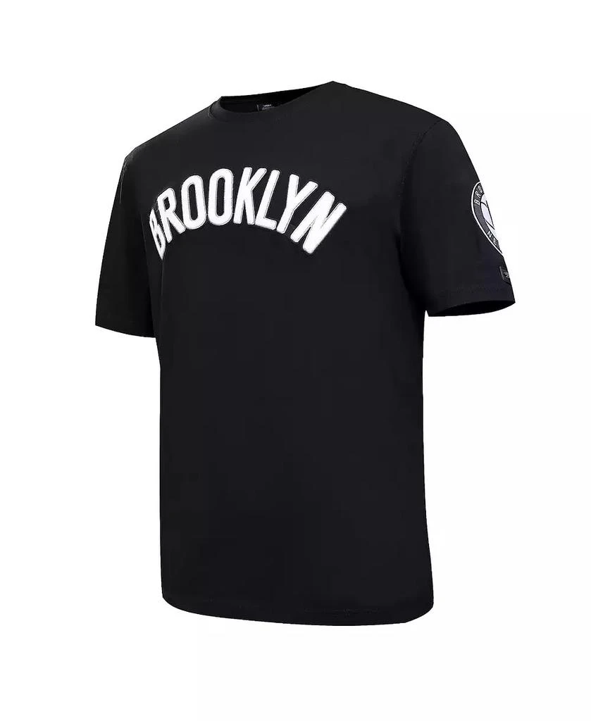 Pro Standard Men's Black Brooklyn Nets Chenille T-shirt 3