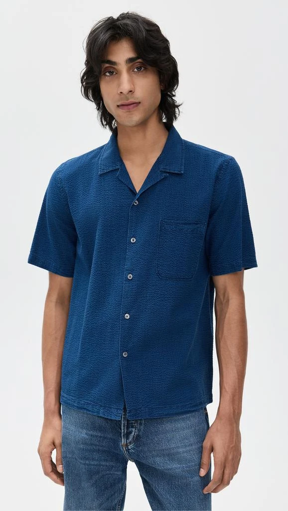 Universal Works Indigo Seersucker Road Shirt 6