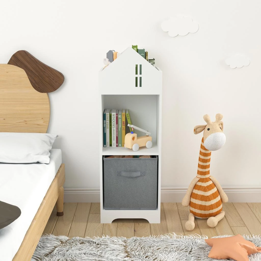 Streamdale Furniture Streamdale White & Gray Kids' Bookcase 2