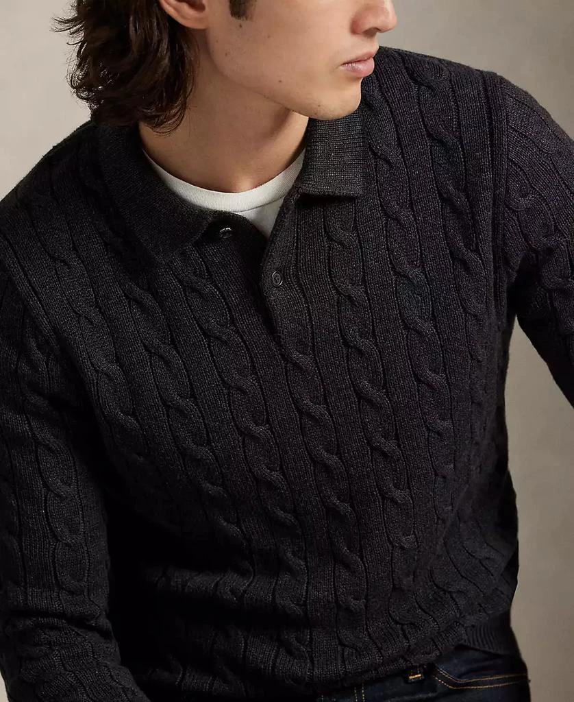 Ralph Lauren Men's Cable-Knit Cotton Polo Collar Sweater 3