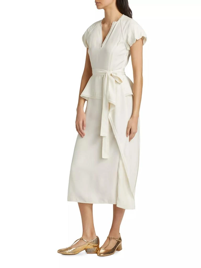 Ulla Johnson Demetria Crepe Peplum Belted Midi-Dress 4