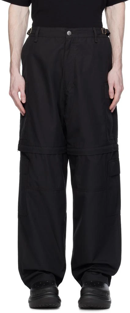 VTMNTS Black Detachable Leg Cargo Pants 1