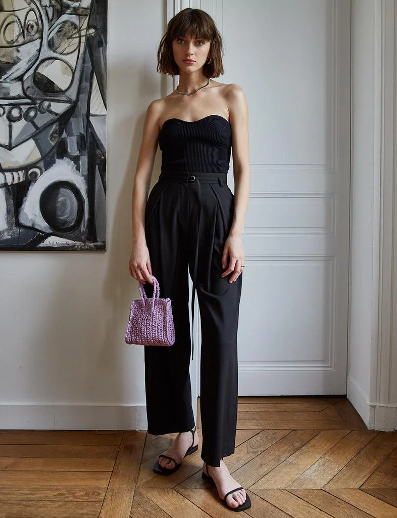 Pixie Market Zoe Belted Pants in Black-BESTSELLER 3