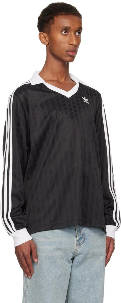 Adidas Black Adicolor Piqué Soccer Long Sleeve Polo 2