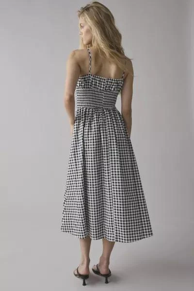 Glamorous Glamorous Gingham Tie-Front Smocked Midi Dress 3