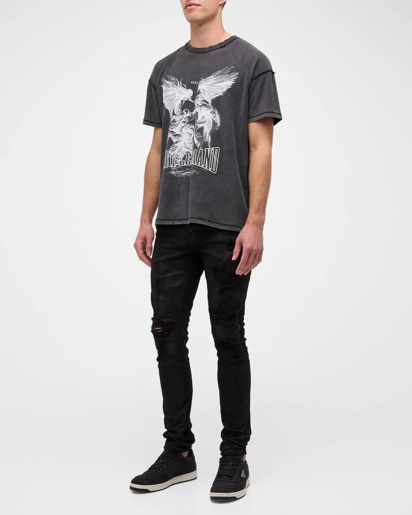 PURPLE Men's Oil Spill Skinny Jeans 3