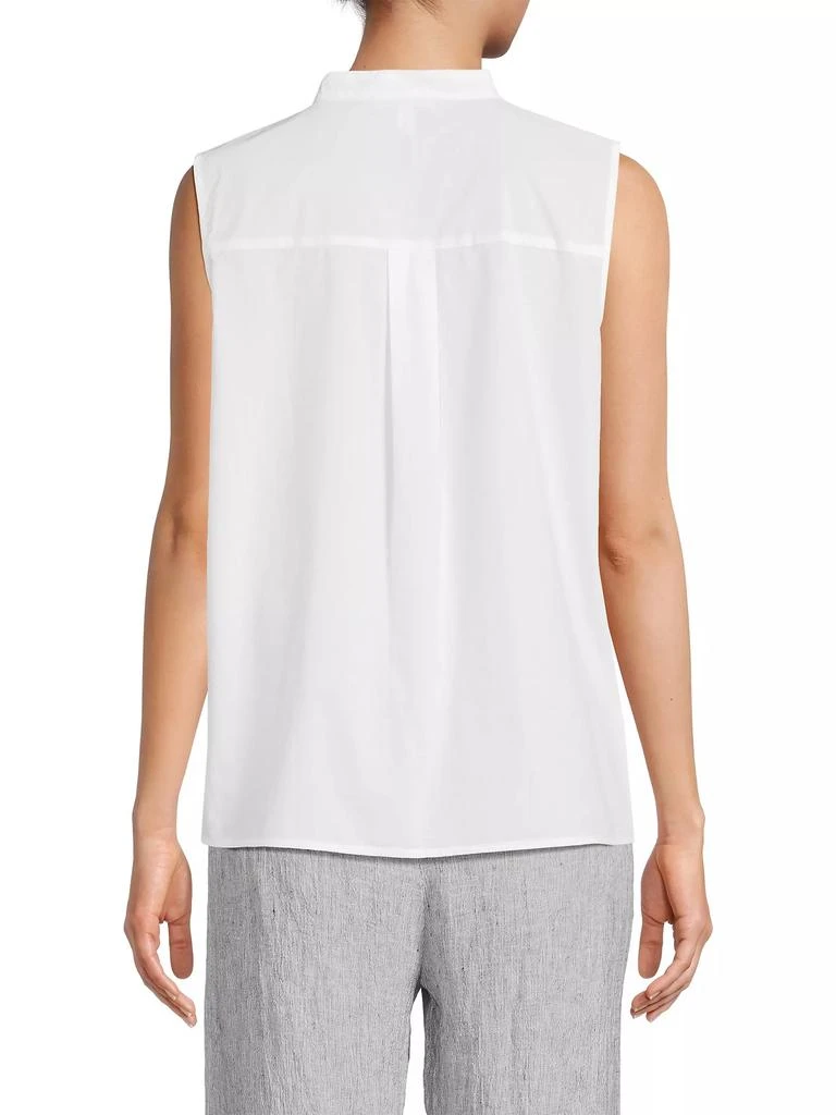 Eileen Fisher Cotton Band-Collar Sleeveless Top 5
