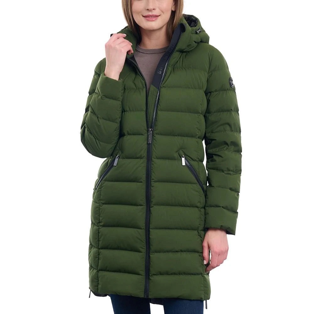 Michael Kors Women's Hooded Faux-Leather-Trim Puffer Coat, Created for Macy's 3