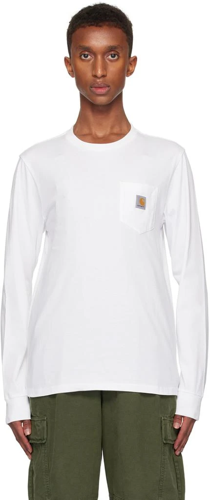 Carhartt WIP White Long Sleeve Pocket T-shirt 1
