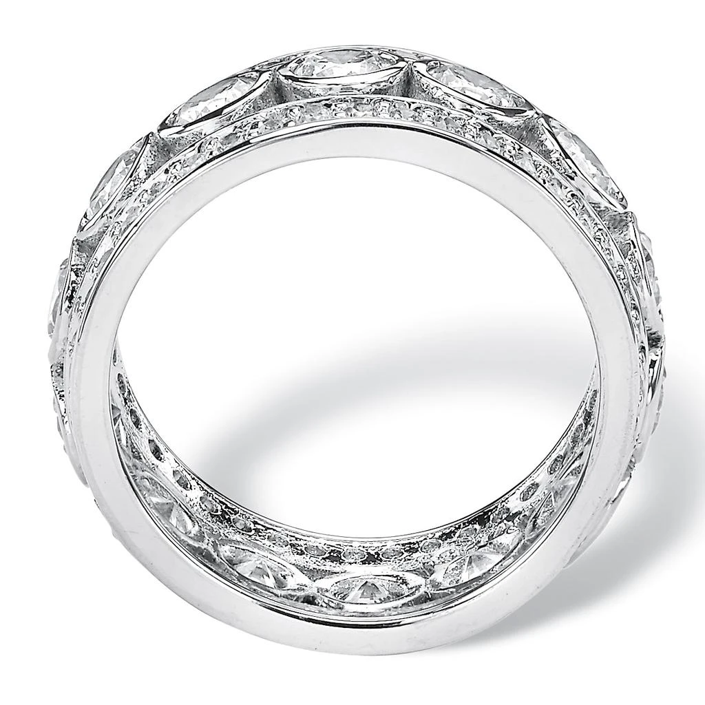 Palm Beach Jewelry 4.70 TCW Bezel-Set CZ Eternity Ring in Platinum-plated Sterling Silver 2