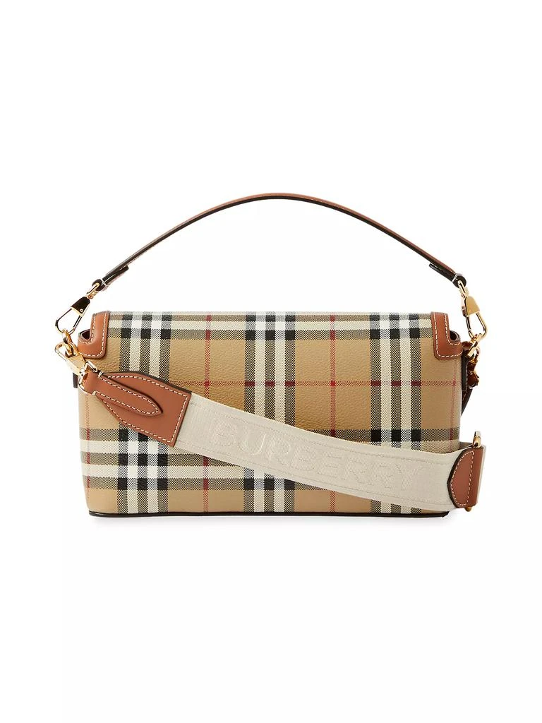 Burberry Check & Leather Top Handle Note Bag 4