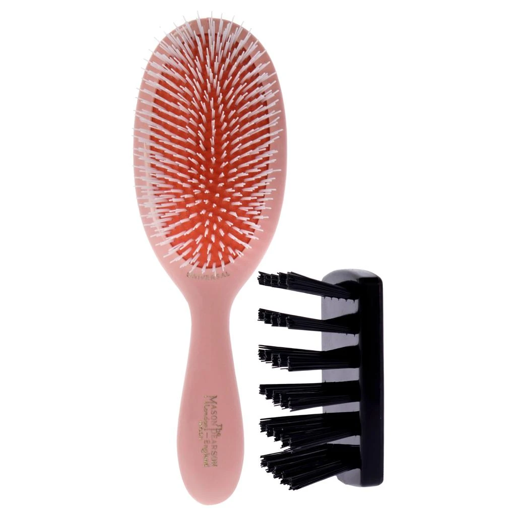 Mason Pearson Universal Nylon Brush - NU2 Pink by  for Unisex - 2 Pc Hair Brush, Cleaning Brush 2