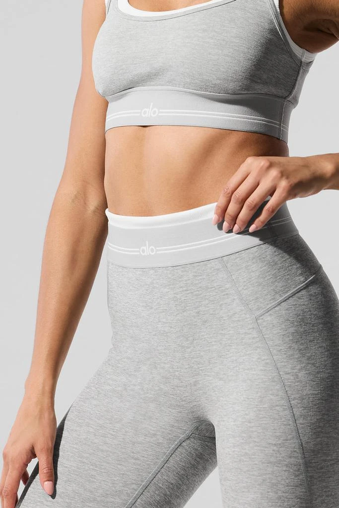 Alo Alosoft High-Waist 7/8 Better Together Legging - Athletic Heather Grey/White 4