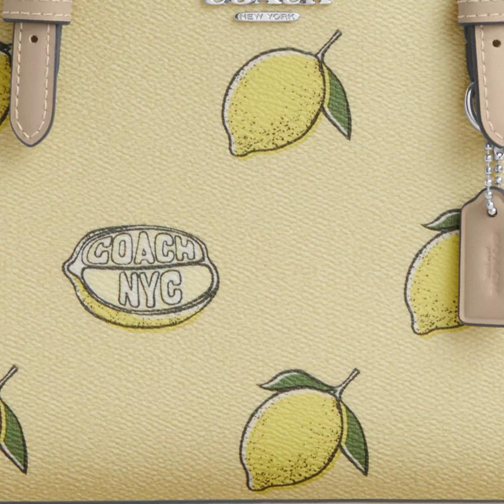 Coach Mollie Tote Bag 25 With Lemon Print - Tote Bags