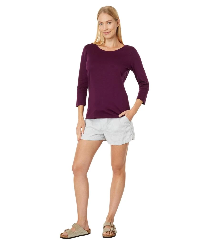 L.L.BEAN Pima Cotton Shaped Jewelneck Tee 3/4 Sleeve 4