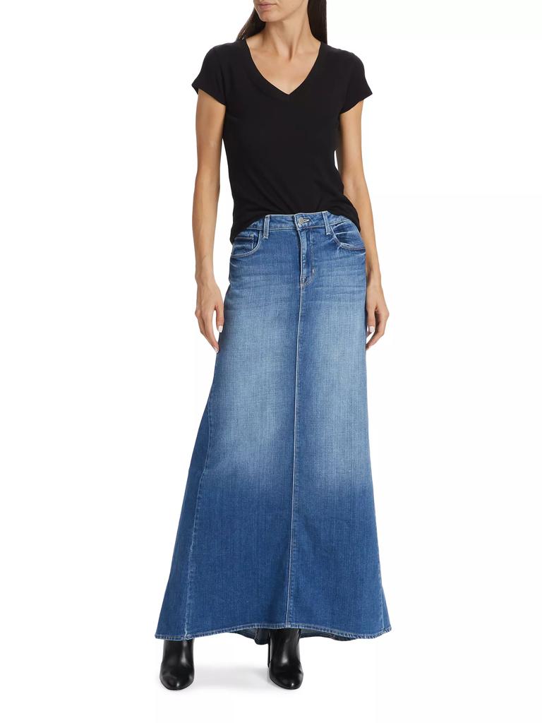 L'Agence Kailani Mermaid Stretch-Denim Maxi Skirt