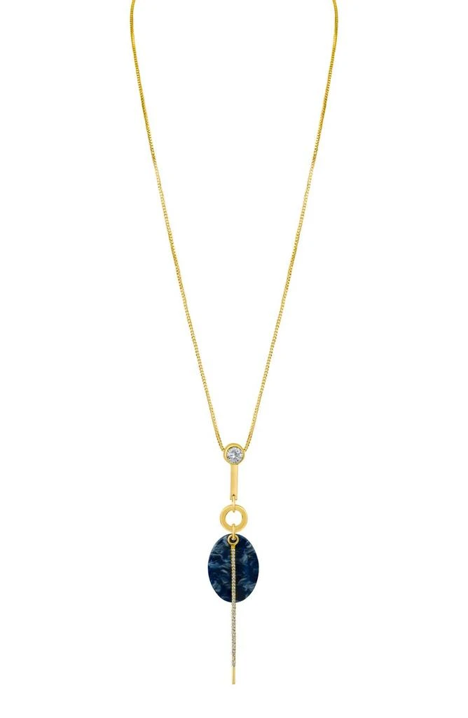 JARDIN Crystal & Imitation Stone Y-Necklace 1