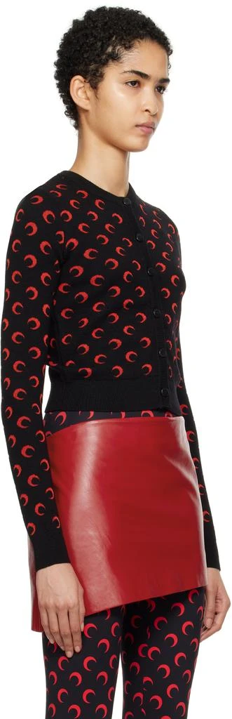 MARINE SERRE Black Moon Jacquard Knit Fitted Cardigan 2
