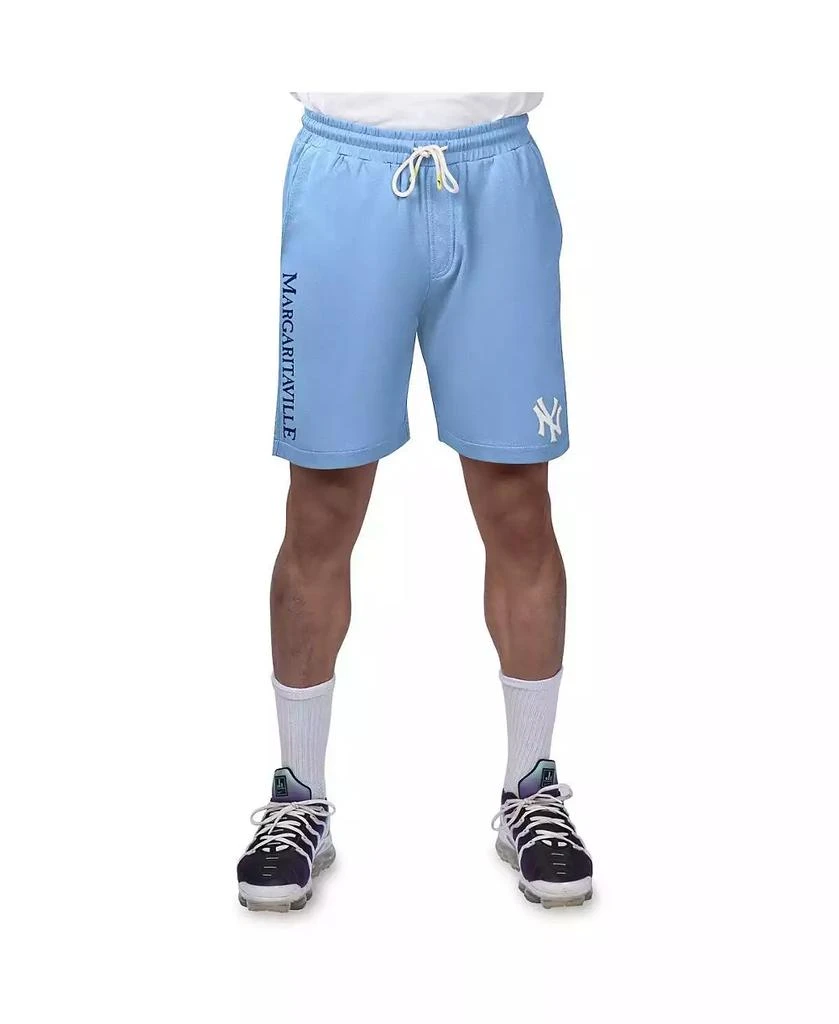 Margaritaville Men's Light Blue New York Yankees Peached French Terry Shorts 1