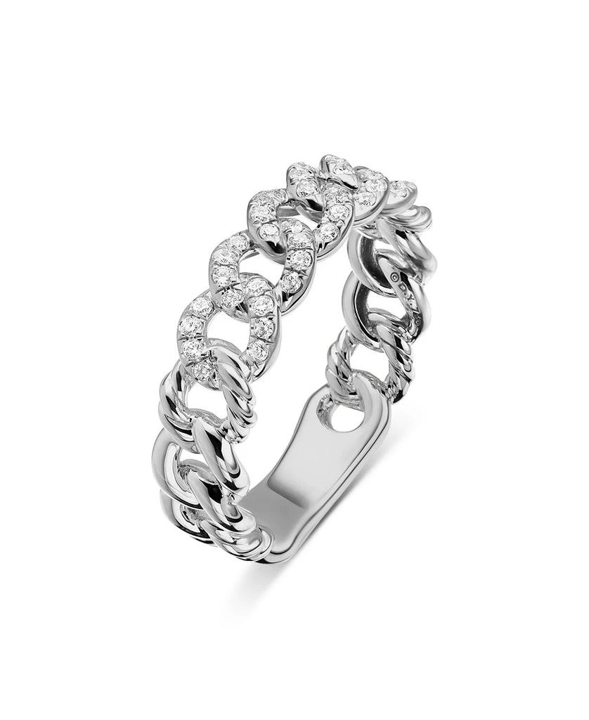 David Yurman Belmont Curb Link Narrow Ring with Pavé Diamonds 3