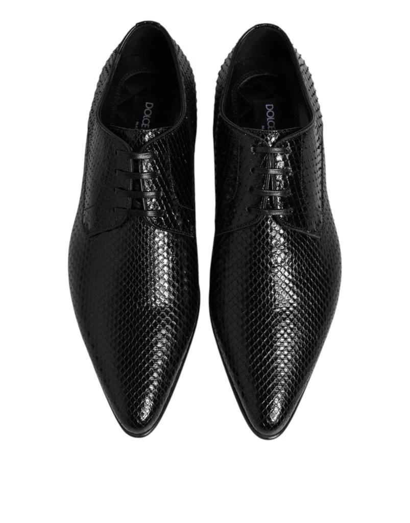 Dolce & Gabbana Dolce & Gabbana Black Exotic Leather Lace Up Derby Shoes 3