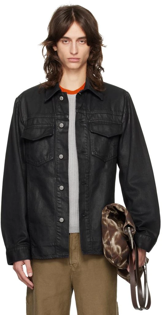 Dries Van Noten Black Waxed Denim Jacket 1